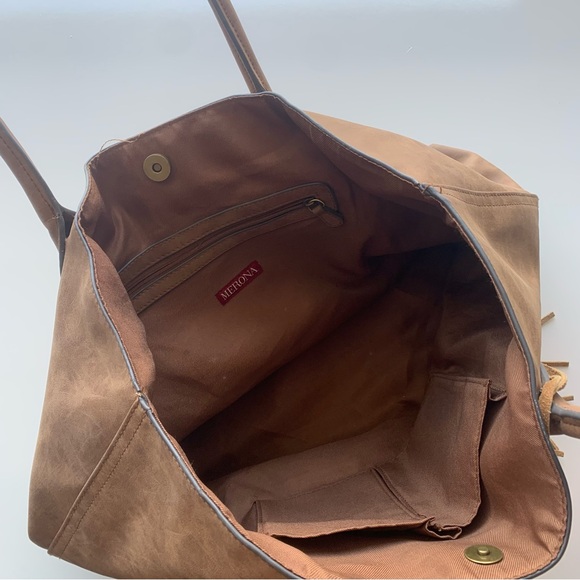 Merona Leather Tote Handbag‎ Brown - Picture 8 of 8